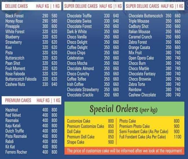 Menu of CakeStory Desserts, PuneSolapur Road, Pune