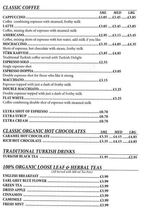 Kilikya's menu
