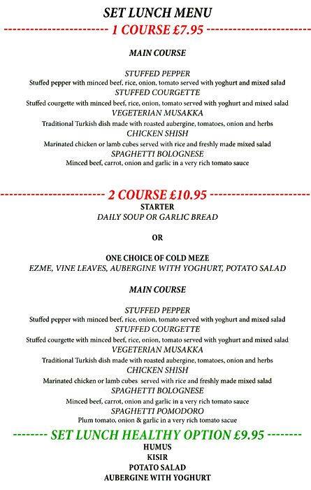 Kilikya's menu
