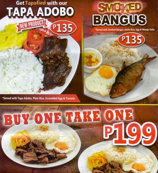 Tapa King Menu, Menu for Tapa King, SM City North EDSA, Quezon City ...