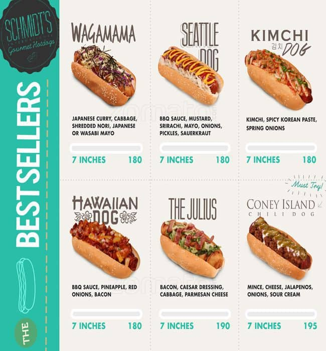 Schmidt's Gourmet Hotdogs Menu - Zomato Philippines