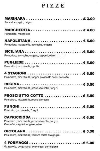 Menu di Floridita Caffè 