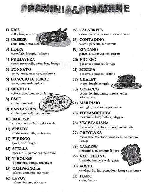 Menu di Floridita Caffè 