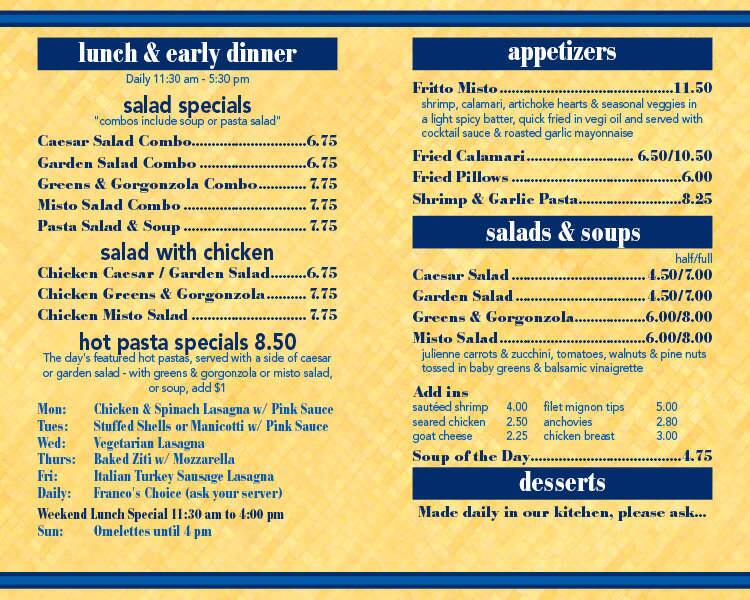 Fritto Misto Menu, Menu untuk Fritto Misto, Downtown Third Street