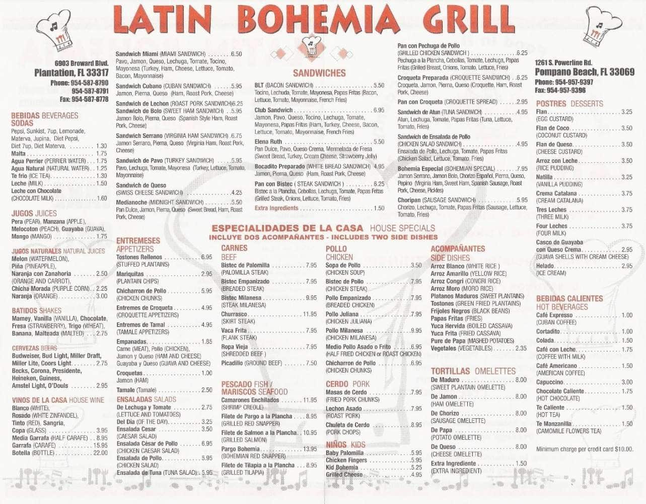 latin kitchen bar and grill menu