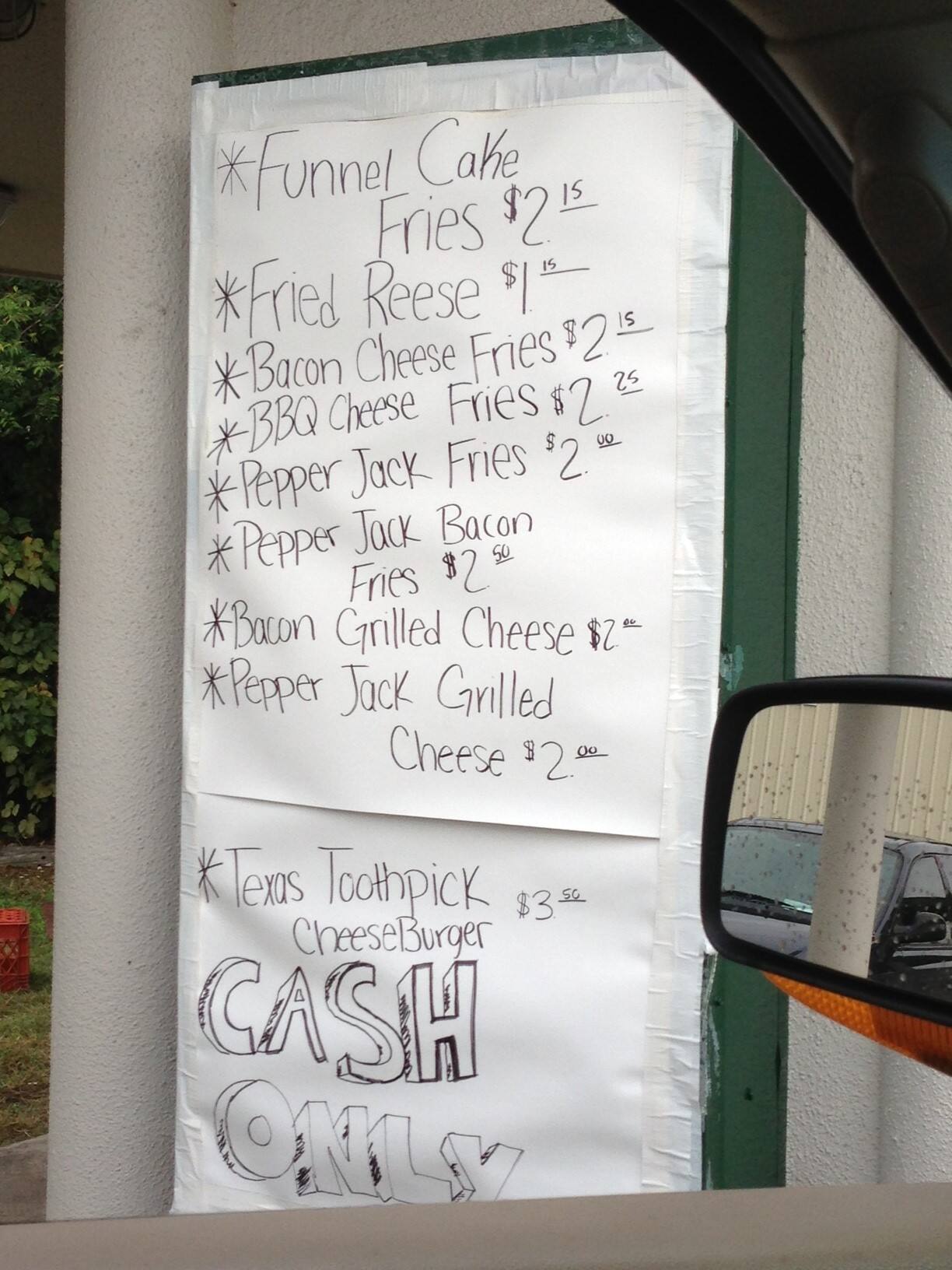 Menu at Whip Dip restaurant, Ada