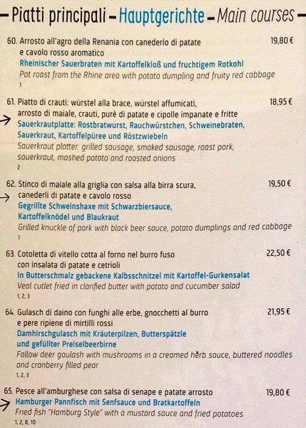 Menu di Hofbräu München 