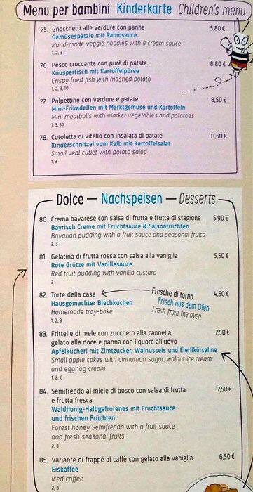 Menu di Hofbräu München 