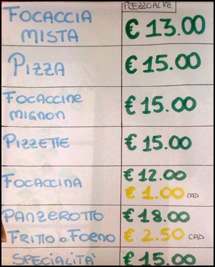 Menu di Dal Fornaio 
