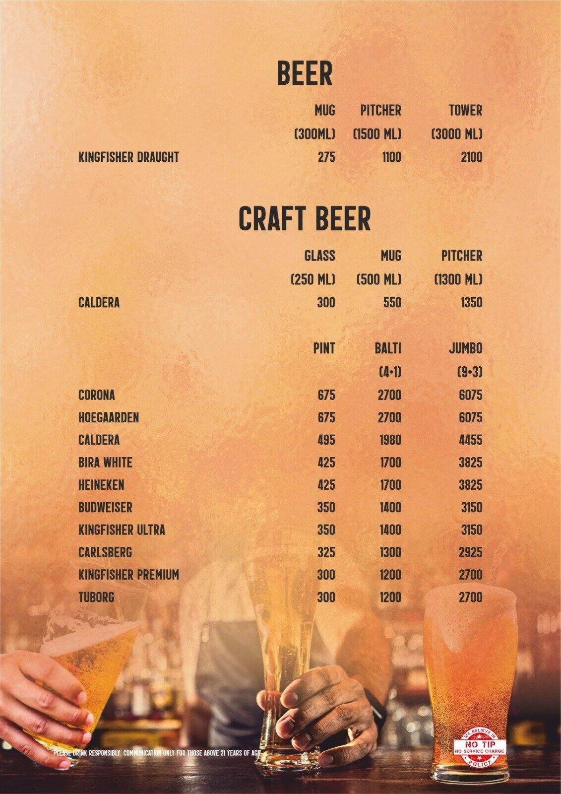 Menu of What s Up Southern Avenue Kolkata