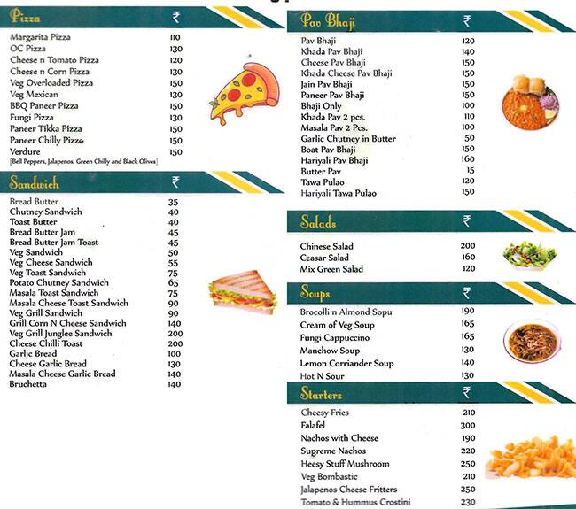 Shreeji Pure Veg Restaurant menu