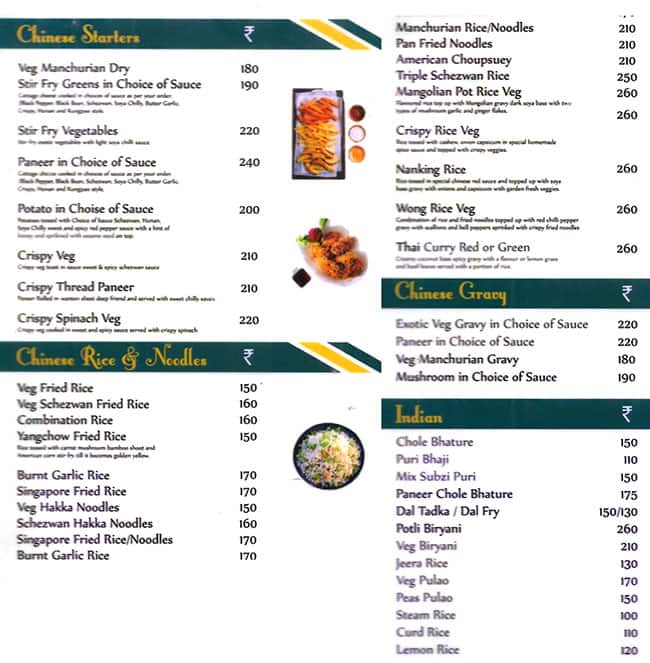 Shreeji Pure Veg Restaurant menu