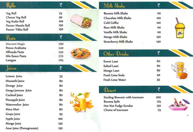 Shreeji Pure Veg Restaurant menu