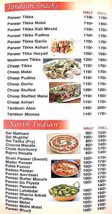 Aapki Rasoi menu