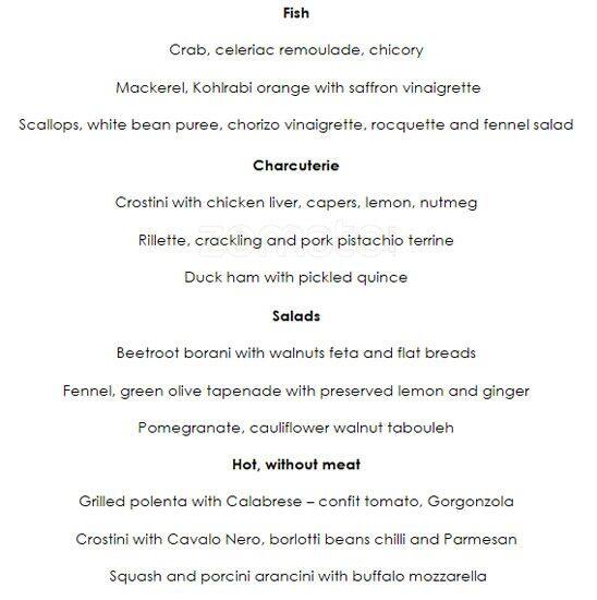 Carta de Hand Made Food