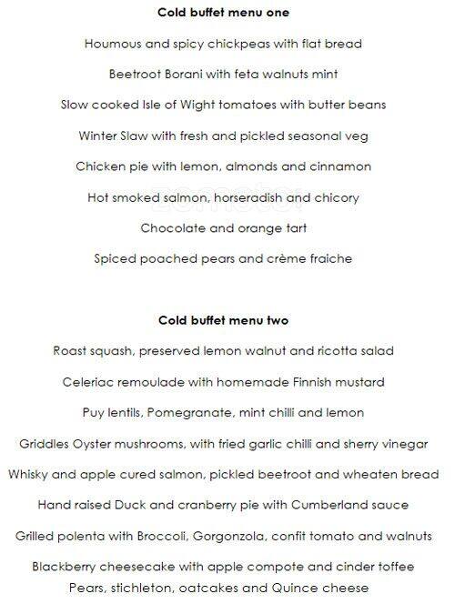 Carta de Hand Made Food