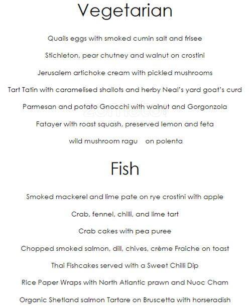 Carta de Hand Made Food
