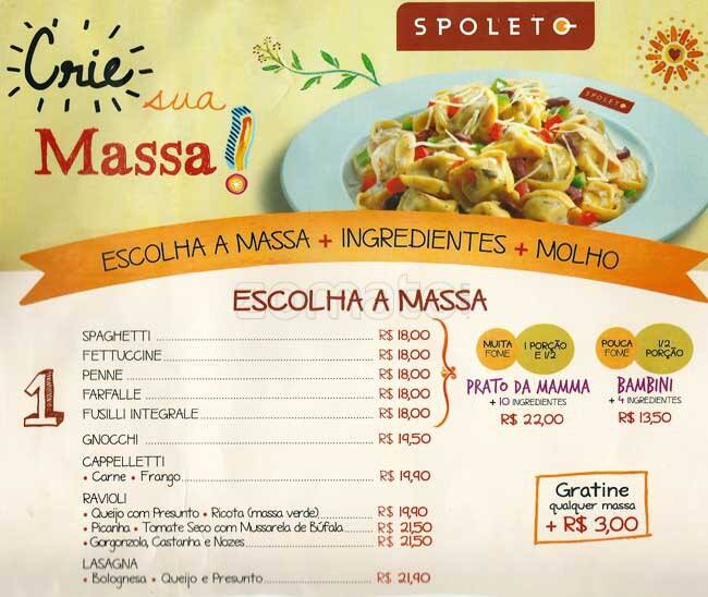 Spoleto cardápio