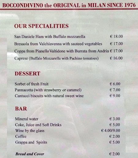 Menu di Boccondivino 