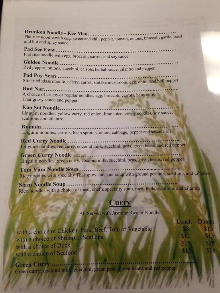 Jasmine Thai Restaurant Menu Menu For Jasmine Thai Restaurant Schenectady Albany