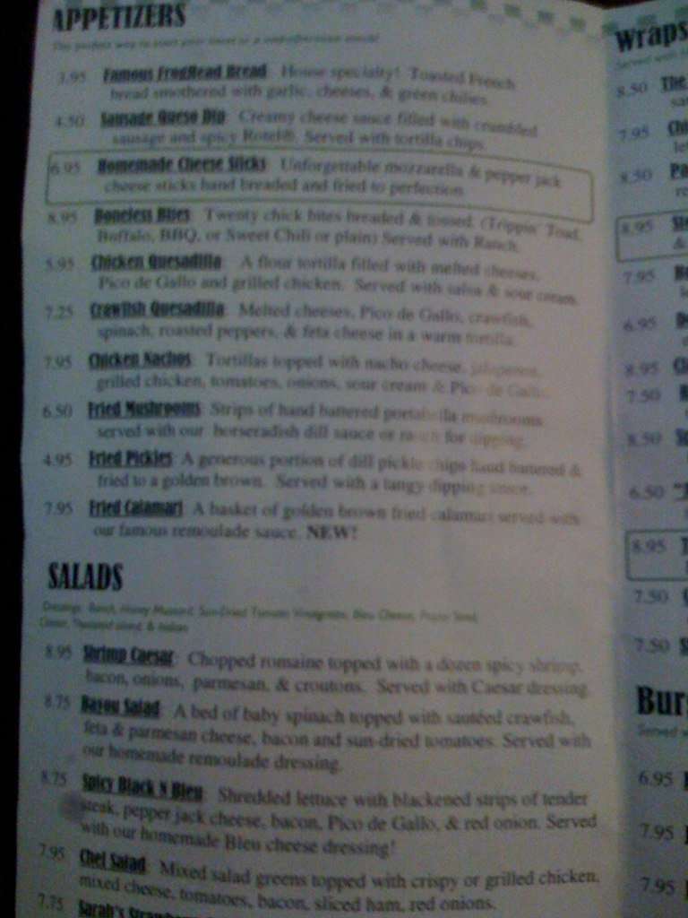 Froghead Grill Menu, Menu for Froghead Grill, Clinton, Jackson