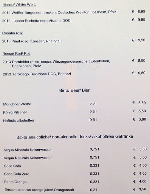 Menu di Symphonie 