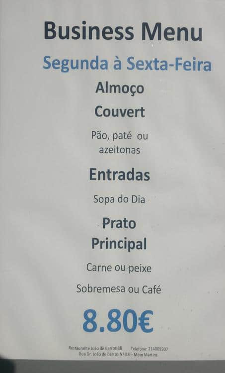 Menu em Restaurante &amp; Lounge João de Barros 88, Algueirão-Mem Martins