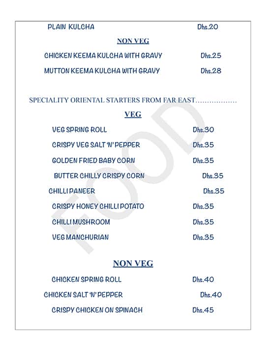 Menu at Margarita Restro Bar, Dubai