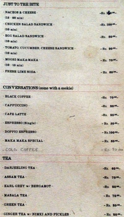 Maka Maka menu