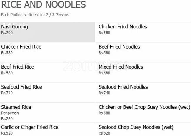 Su-Kee's menu