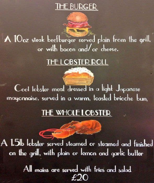 Burger & Lobster Menu, Menu for Burger & Lobster, Farringdon, London ...