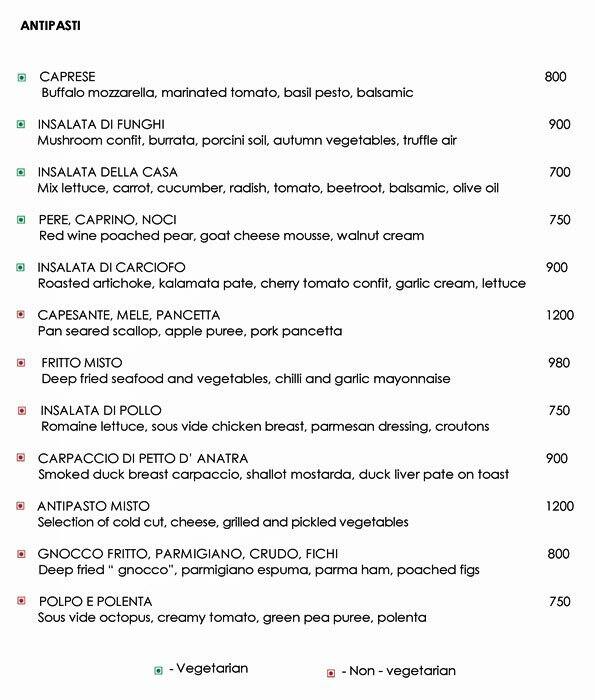 Tre-Forni Restaurant and Bar - Park Hyatt Menu - Zomato