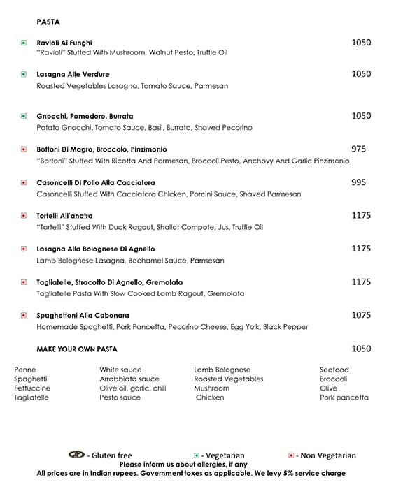Tre-Forni Bar & Restaurant menu