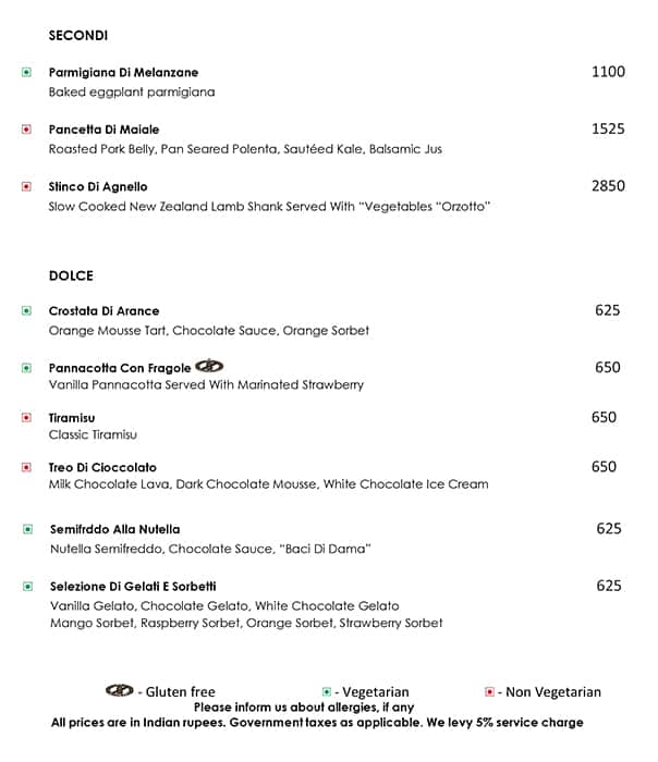 Tre-Forni Bar & Restaurant menu