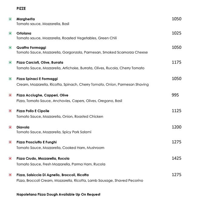 Tre-Forni Bar & Restaurant menu