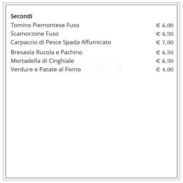 Menu di Fanfulla Bistrot 