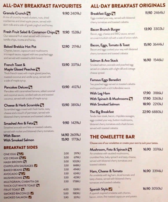 The Coffee Club Menu Menu For The Coffee Club Cannington Perth