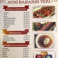Avni Baba Nin Yeri Menu Avni Baba Nin Yeri Denizkoskler Istanbul Icin Menu