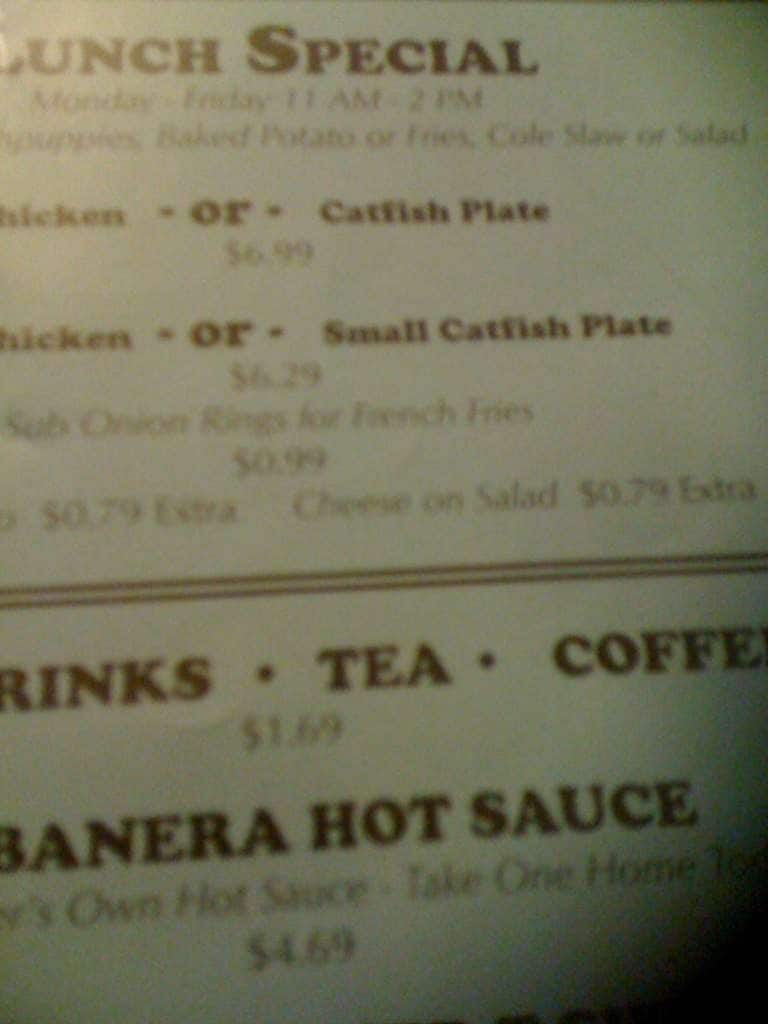 Catfish Corner Menu, Menu for Catfish Corner, Abilene, Abilene
