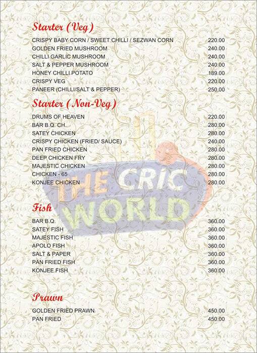 The Cric World menu