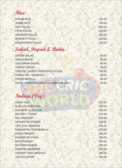 The Cric World menu