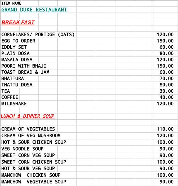 Menu