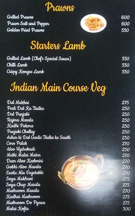 Chef Style menu