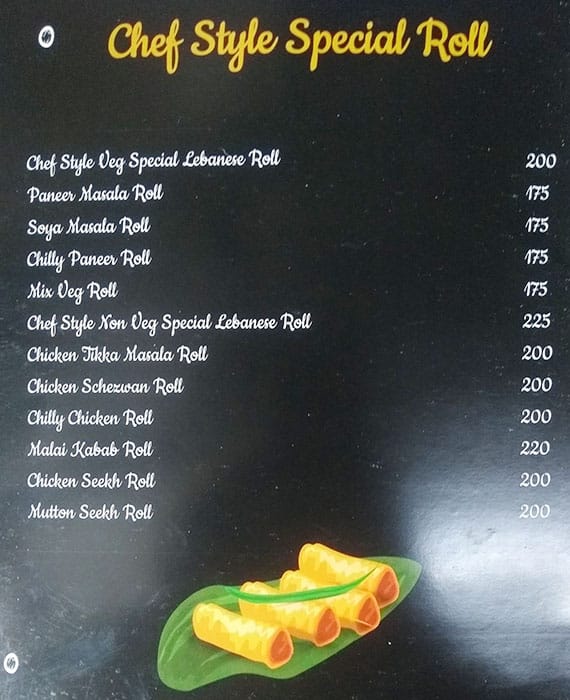 Chef Style menu