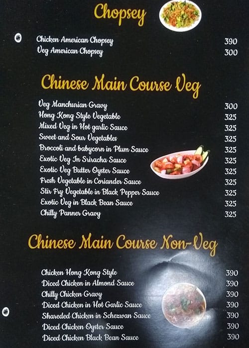 Chef Style menu