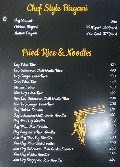 Chef Style menu
