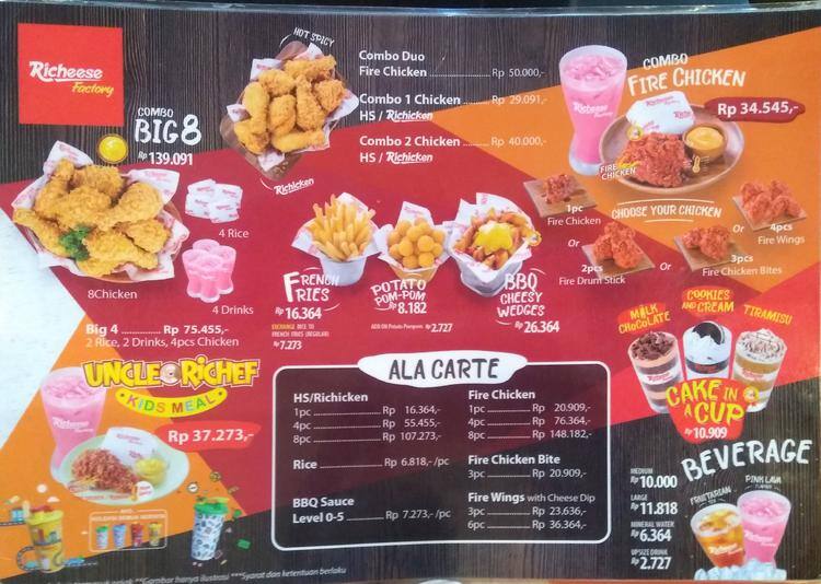 Richeese Factory Menu Menu For Richeese Factory Fatmawati Jakarta