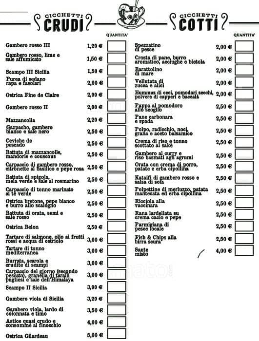 Carta de Pietralata Caffè