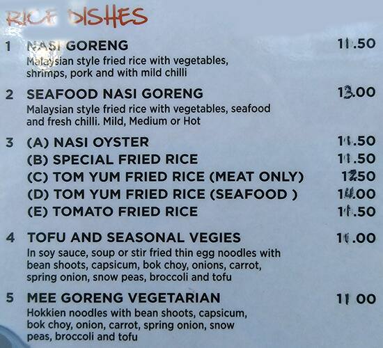 Menu of Sumos Noodle & Sushi Bar, Caroline Springs, Melbourne