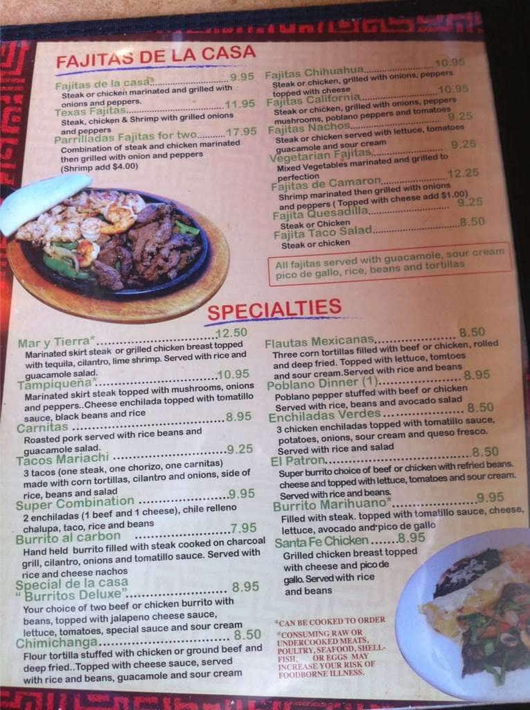 Fajita Grill Menu, Menu for Fajita Grill, Dawsonville, Gainesville